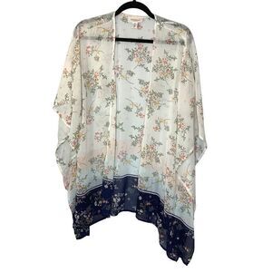 Motherhood Maternity One Size Coverup Kimono Top Sheer Floral (r1)